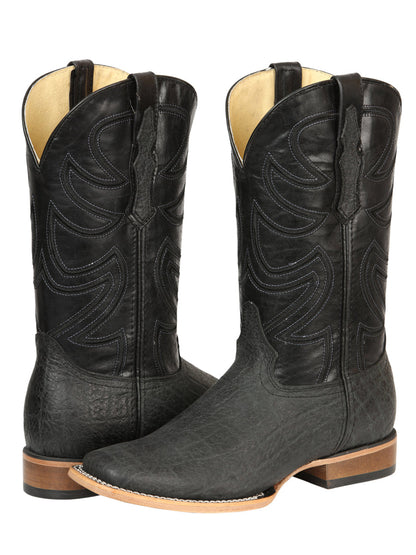 El General Men’s Rodeo Boots - Elephant Print - Black/Gray 45768