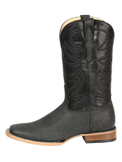 El General Men’s Rodeo Boots - Elephant Print - Black/Gray 45768