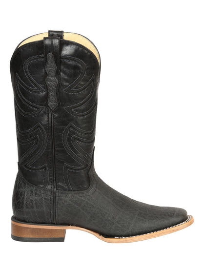 El General Men’s Rodeo Boots - Elephant Print - Black/Gray 45768