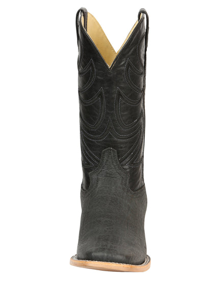 El General Men’s Rodeo Boots - Elephant Print - Black/Gray 45768