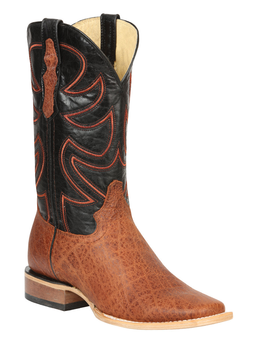 El General Men’s Rodeo Boots - Elephant Print - Cognac 45769
