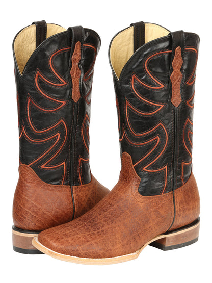 El General Men’s Rodeo Boots - Elephant Print - Cognac 45769