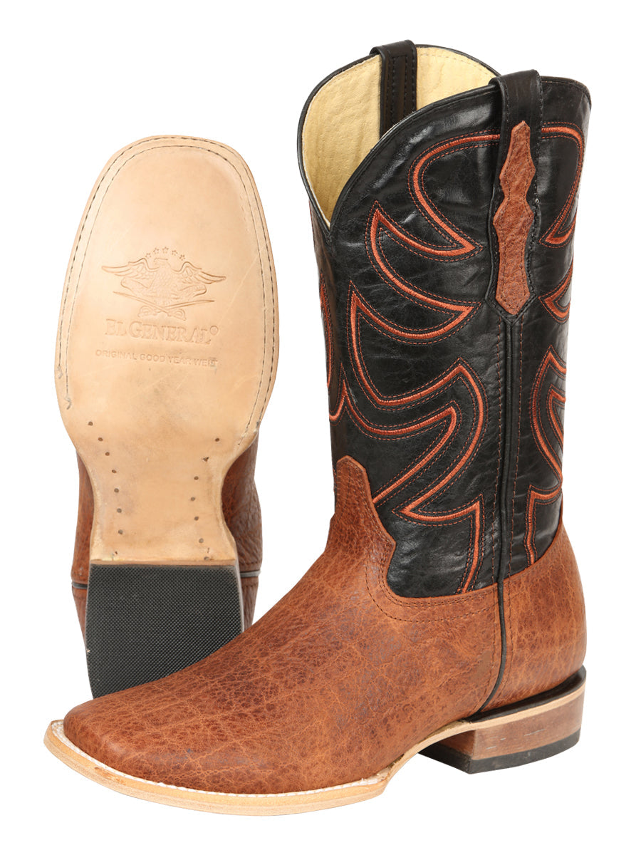 El General Men’s Rodeo Boots - Elephant Print - Cognac 45769