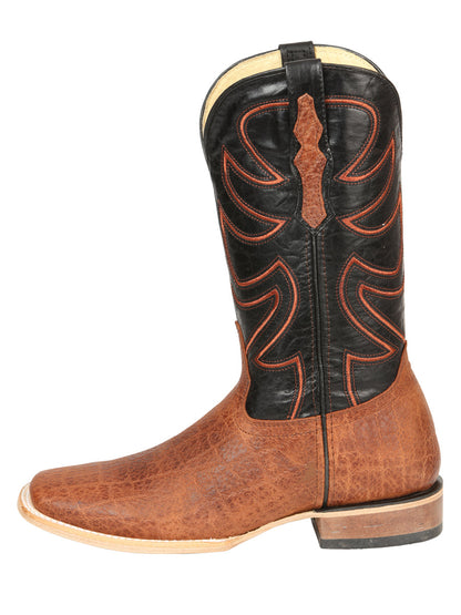 El General Men’s Rodeo Boots - Elephant Print - Cognac 45769