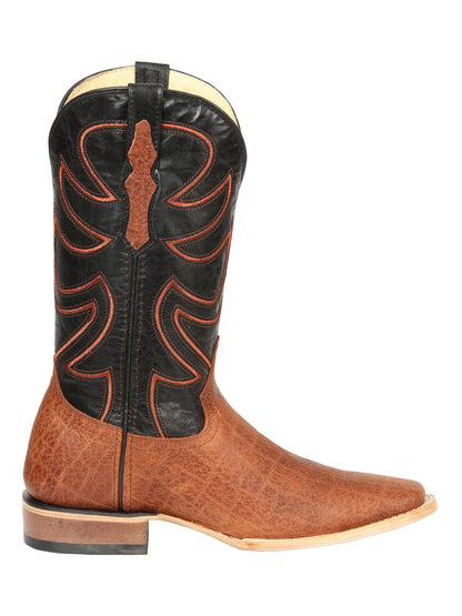 El General Men’s Rodeo Boots - Elephant Print - Cognac 45769