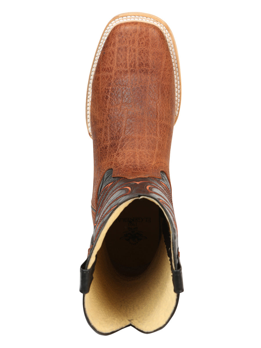 El General Men’s Rodeo Boots - Elephant Print - Cognac 45769
