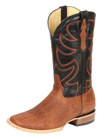 El General Men’s Rodeo Boots - Elephant Print - Cognac 45769