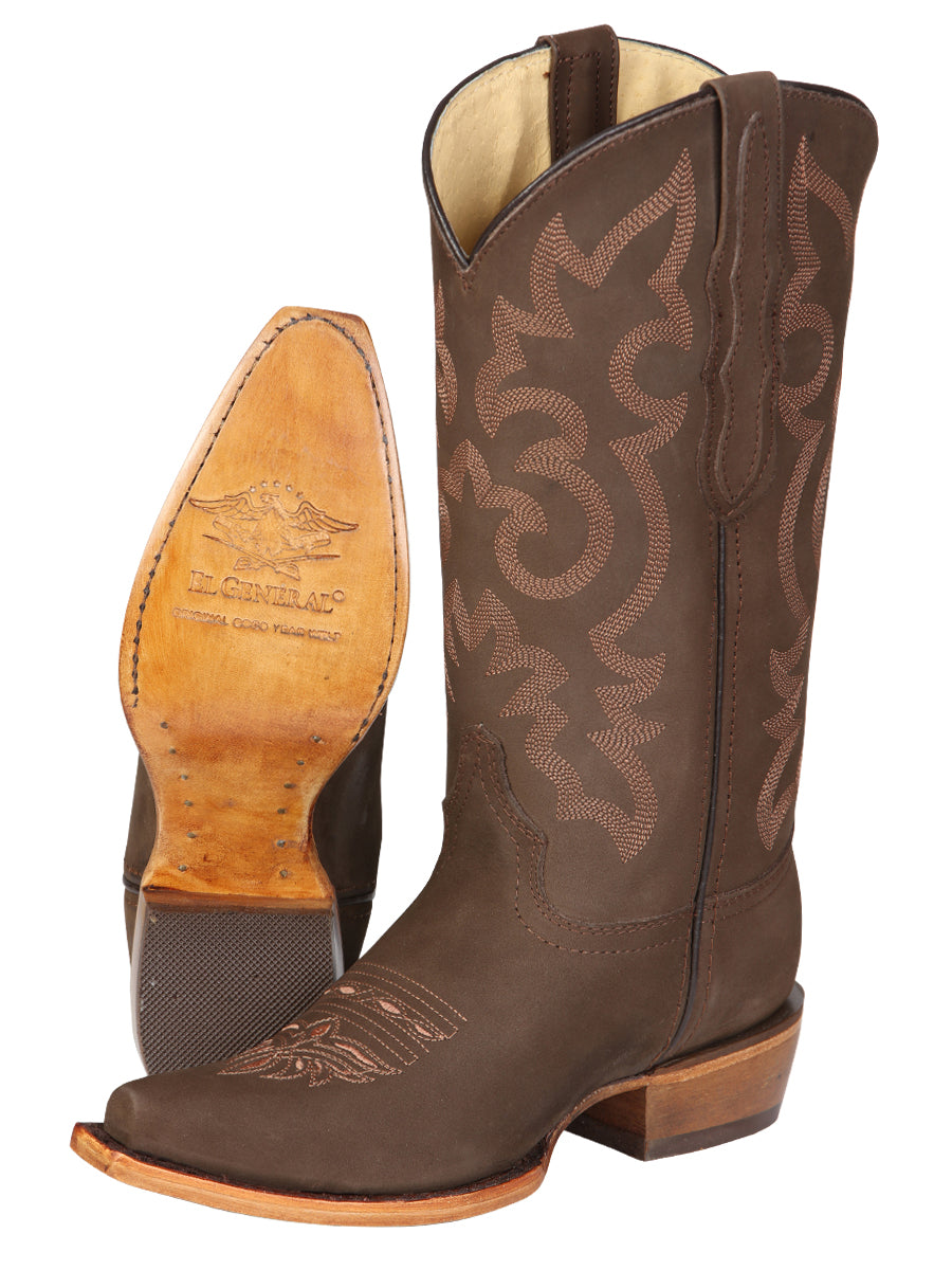 El General Women's Limited Edition Western Boot - Nobuck Camel  45778