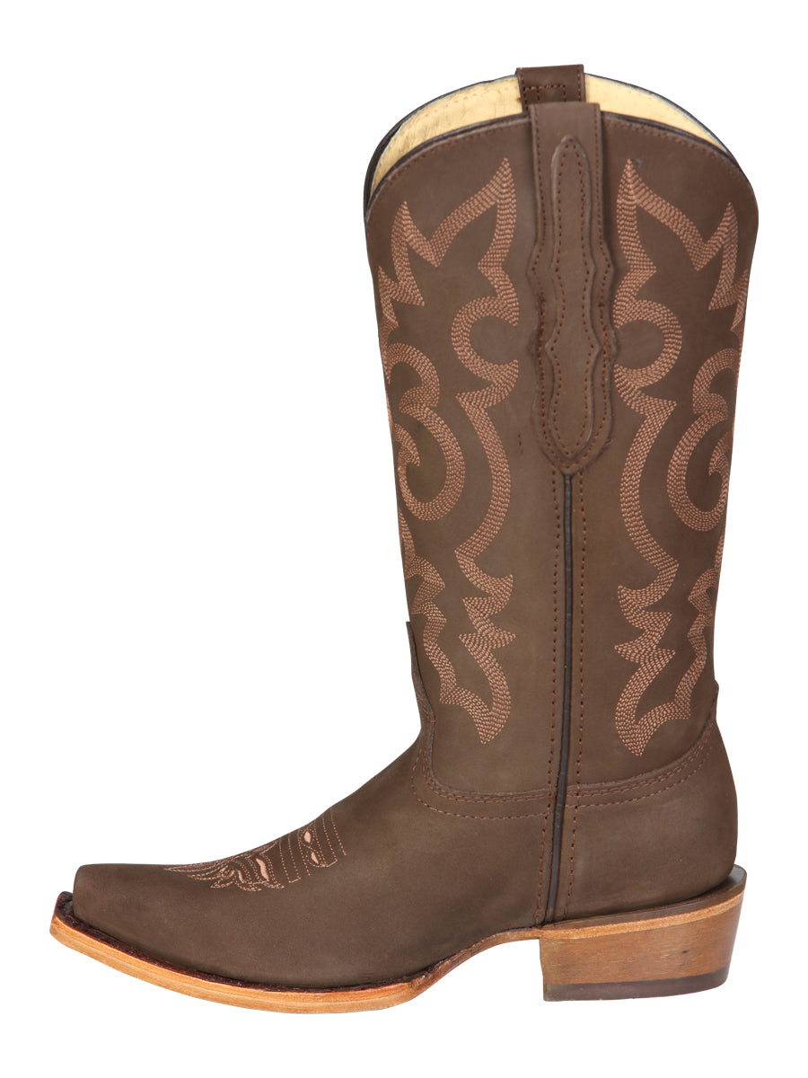 El General Women's Limited Edition Western Boot - Nobuck Camel  45778