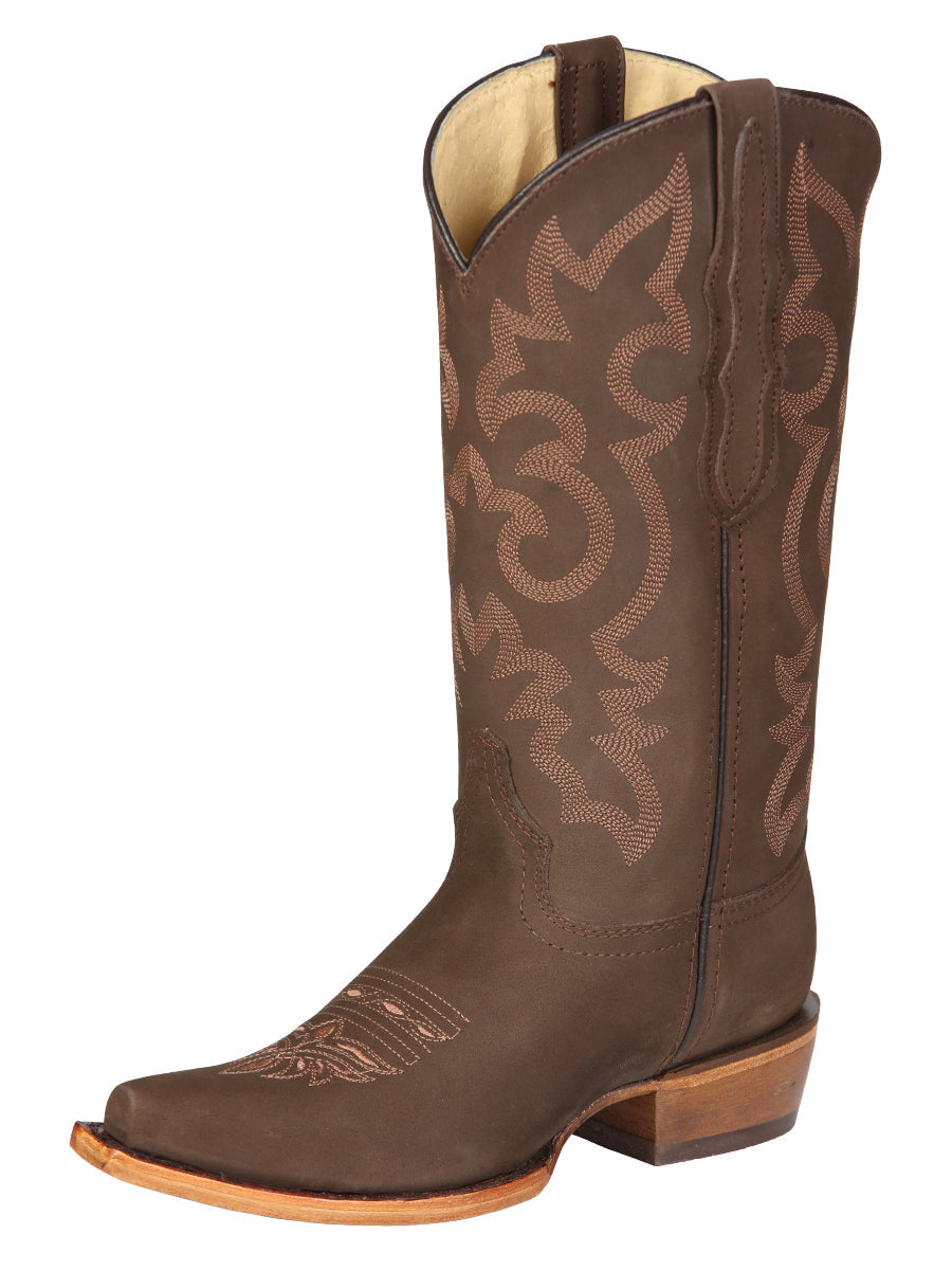 El General Women's Limited Edition Western Boot - Nobuck Camel  45778