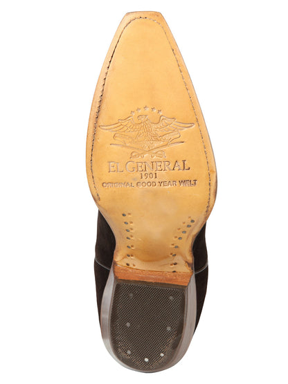 El General Women’s Embroidered Western Boots - Dark Brown  45789