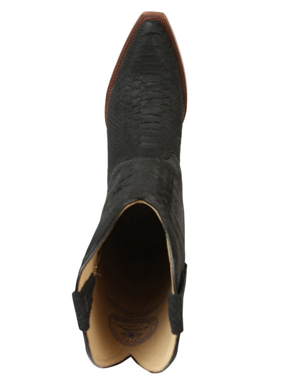 El General Women’s Western Boots Python Print - Black 45791