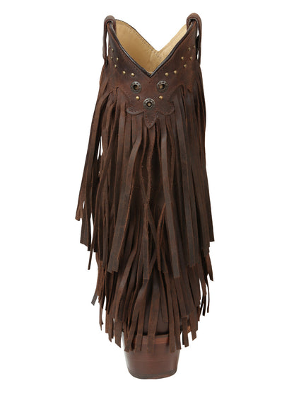 El General Women’s Fringe Western Boots - Choco 45795