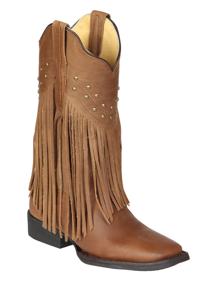 El General Women’s Fringe Western Boots - Honey 45799