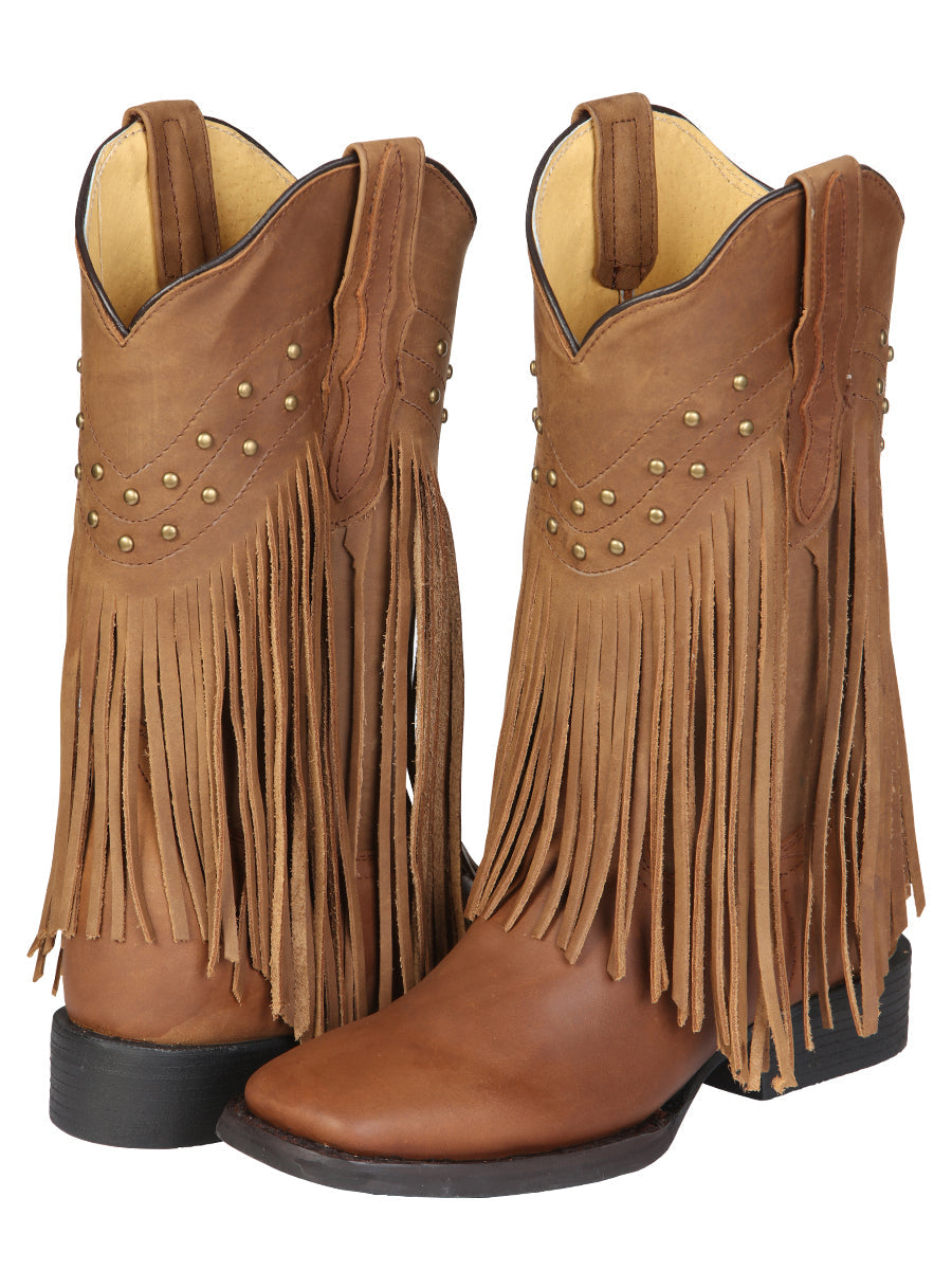 El General Women’s Fringe Western Boots - Honey 45799