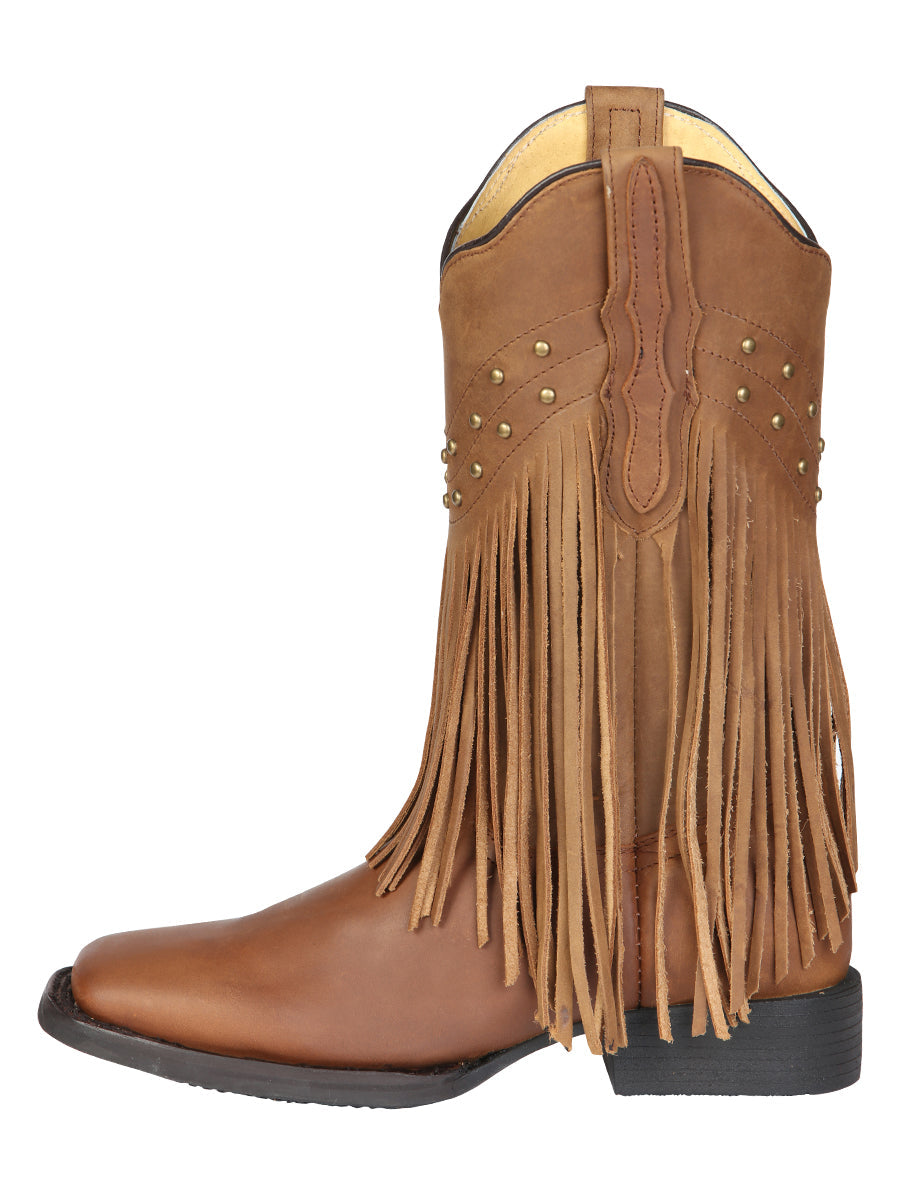 El General Women’s Fringe Western Boots - Honey 45799