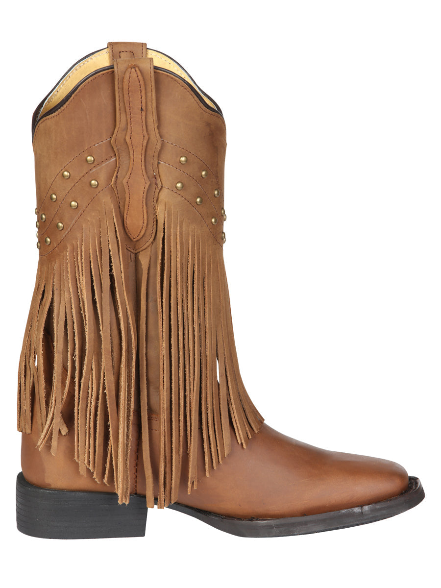 El General Women’s Fringe Western Boots - Honey 45799