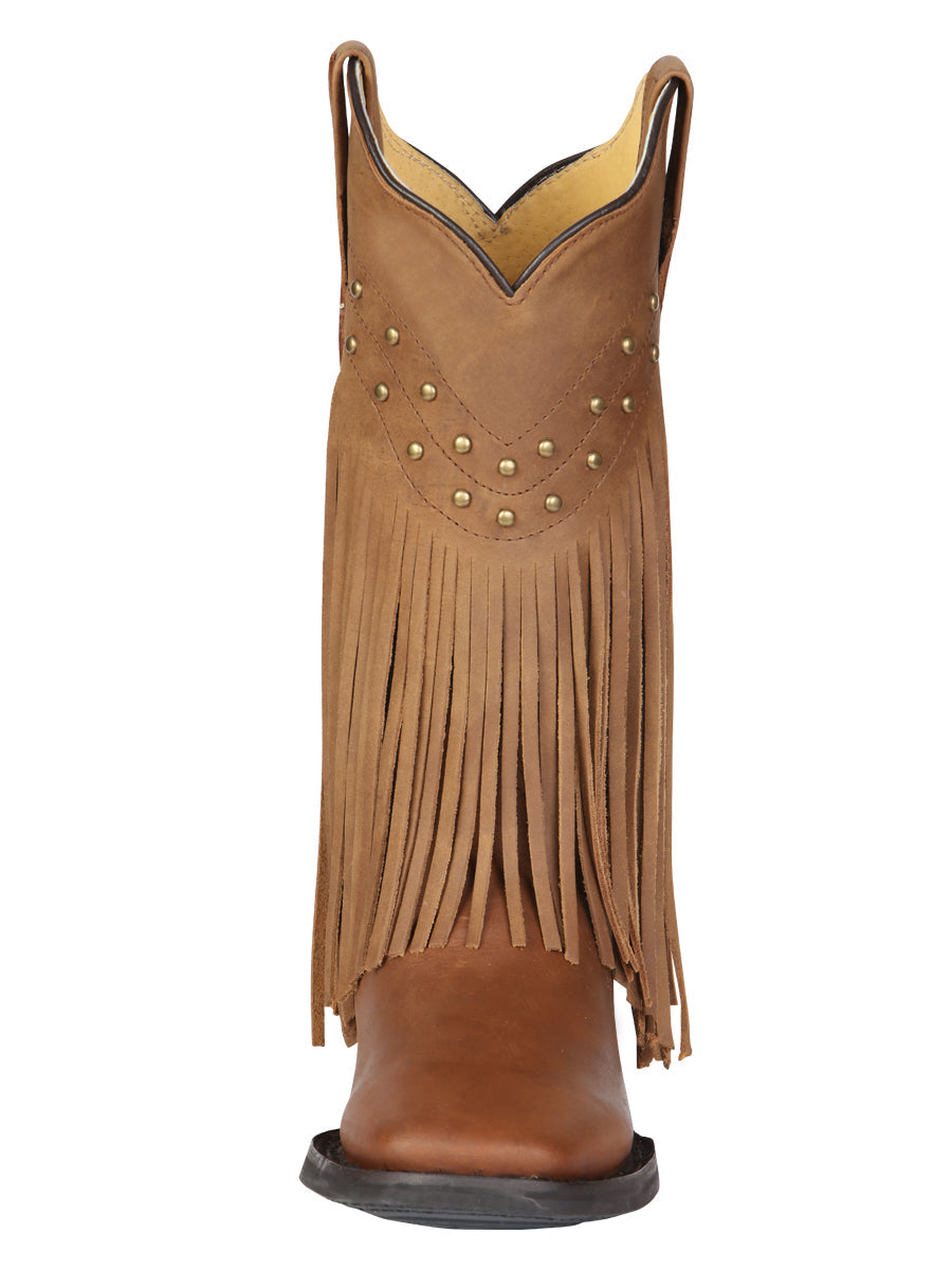 El General Women’s Fringe Western Boots - Honey 45799