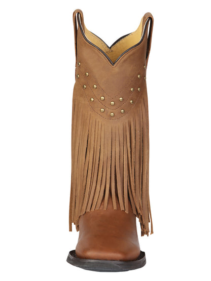 El General Women’s Fringe Western Boots - Honey 45799