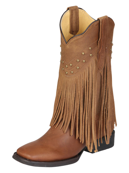 El General Women’s Fringe Western Boots - Honey 45799