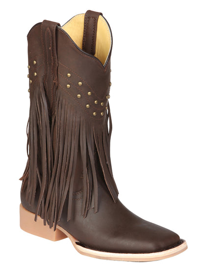 El General Women’s Fringe Western Boots - Brown 45800