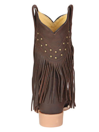El General Women’s Fringe Western Boots - Brown 45800