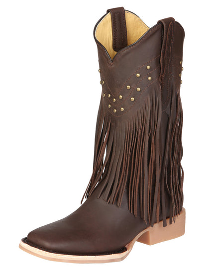 El General Women’s Fringe Western Boots - Brown 45800