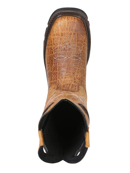 Men's El General Work Boot Elephant Print Leather - Honey 45807