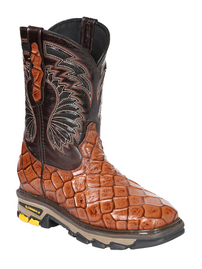 Men's El Geneal Work Boot Monster Fish Print Leather - Cosnac  45808