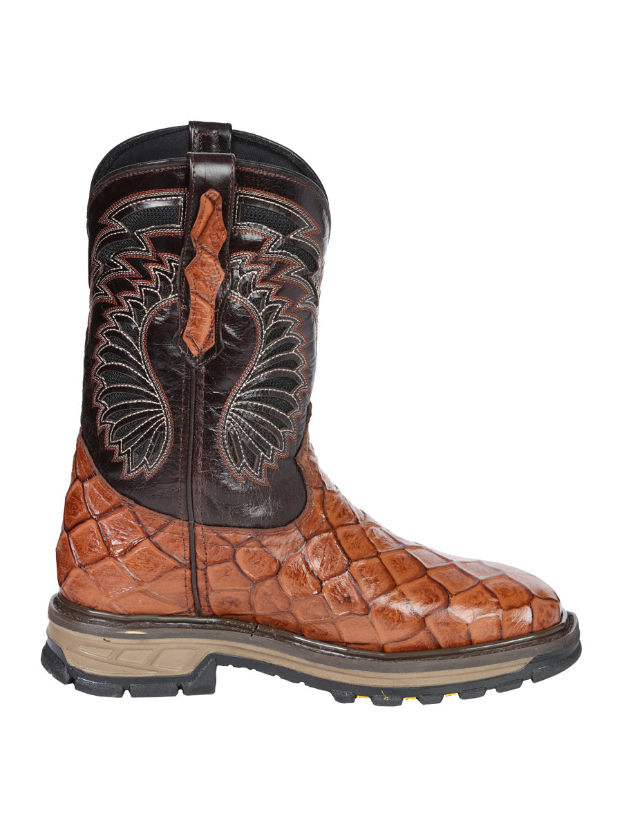 Men's El Geneal Work Boot Monster Fish Print Leather - Cosnac  45808