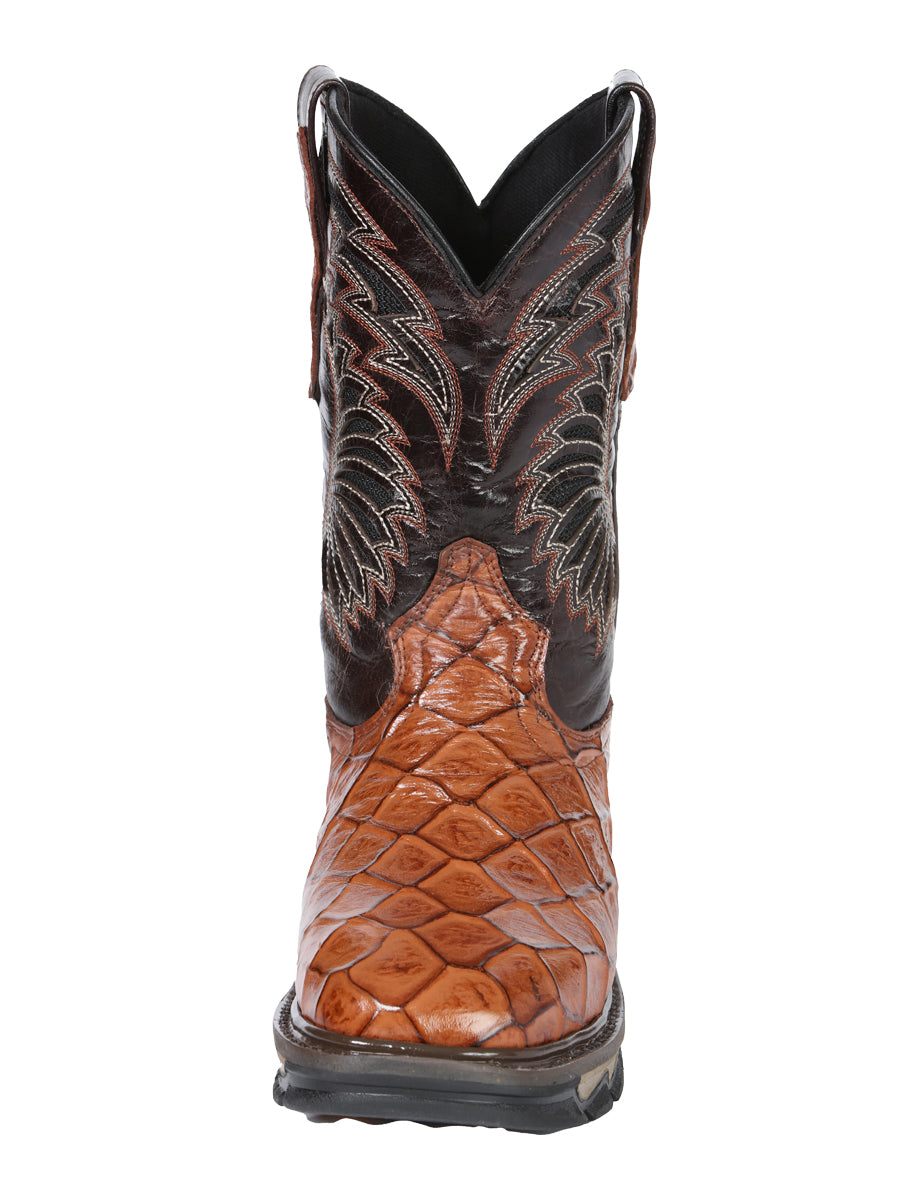 Men's El Geneal Work Boot Monster Fish Print Leather - Cosnac  45808