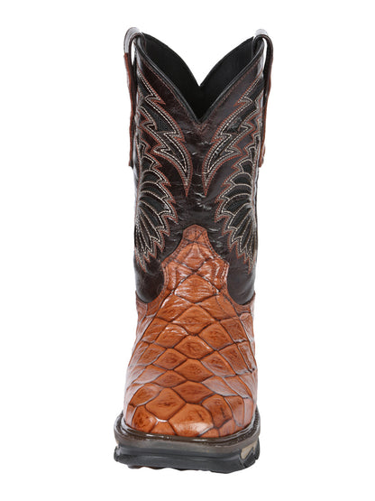 Men's El Geneal Work Boot Monster Fish Print Leather - Cosnac  45808