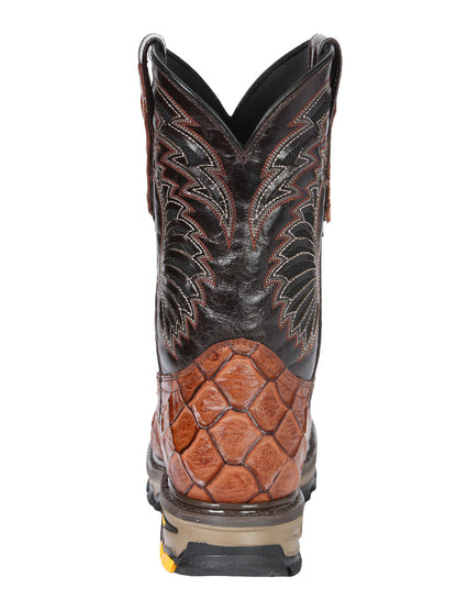 Men's El Geneal Work Boot Monster Fish Print Leather - Cosnac  45808