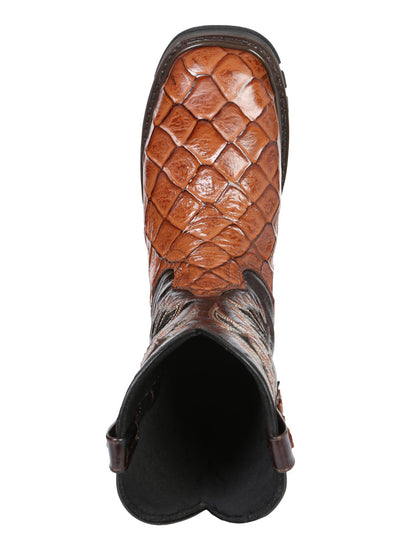 Men's El Geneal Work Boot Monster Fish Print Leather - Cosnac  45808