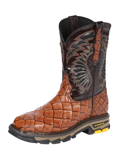 Men's El Geneal Work Boot Monster Fish Print Leather - Cosnac  45808