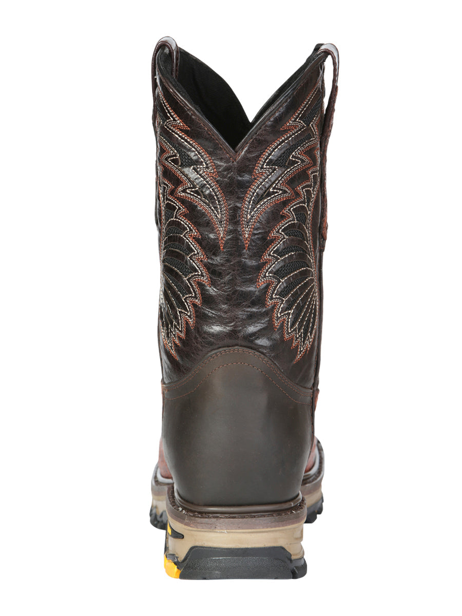 Men's El General Work Boots Caiman Print Leather - Cognac 45815