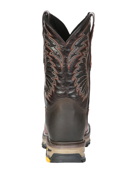 Men's El General Work Boots Caiman Print Leather - Cognac 45815