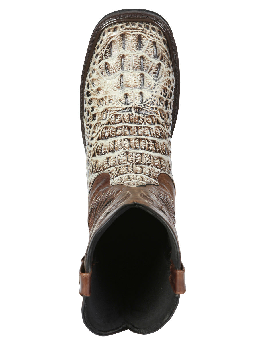 Men's El General Work Boots Caiman Print Leather - Sand 45816