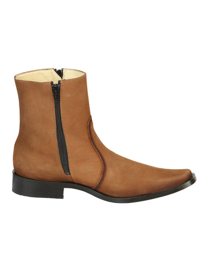 EL Besserro Men's Double Zipper Dress Boot - Nobuck Tan 45830