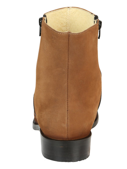 EL Besserro Men's Double Zipper Dress Boot - Nobuck Tan 45830
