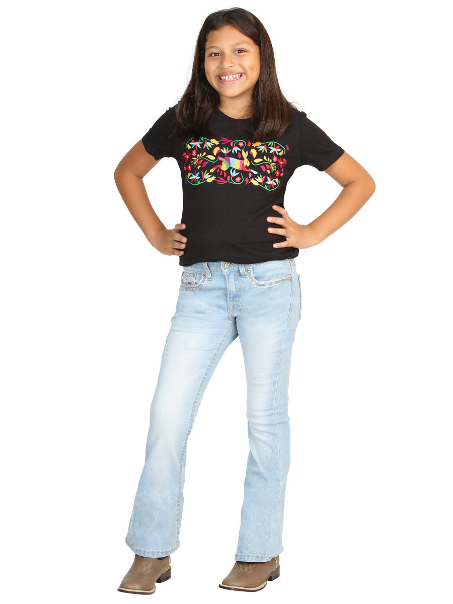 Girls Centenario Premium Bootcut Jeans -  Light Blue Denim 45837