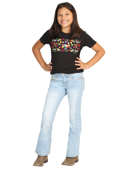 Girls Centenario Premium Bootcut Jeans -  Light Blue Denim 45837