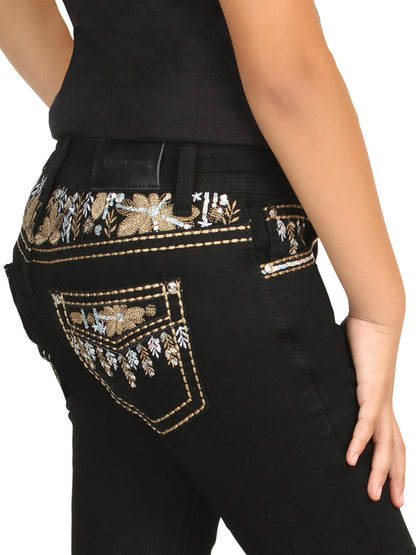 Girls Centenario Premium Bootcut Jeans -  Black Denim 45838