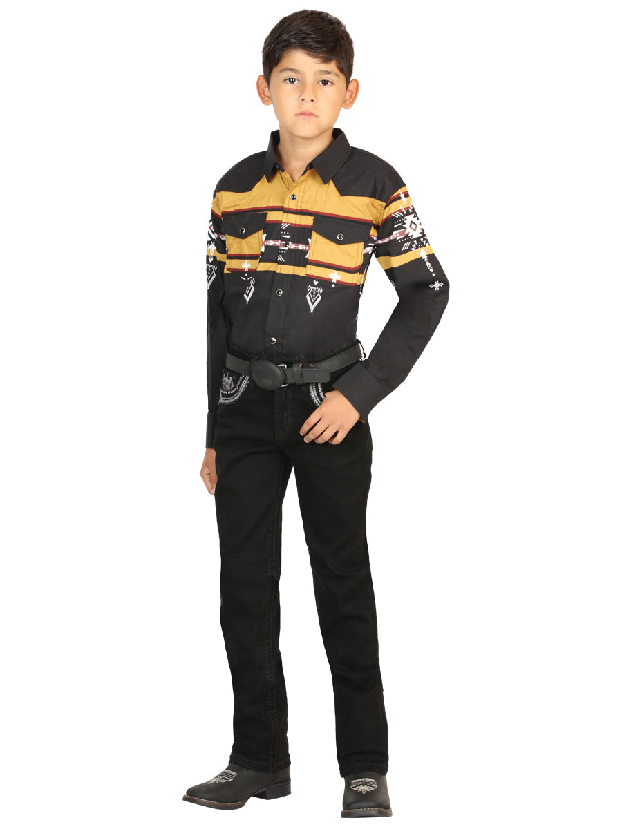 Boys Centenario Premium Bootcut Jeans - Black Denim 45841