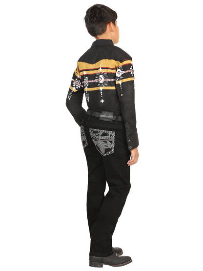 Boys Centenario Premium Bootcut Jeans - Black Denim 45841
