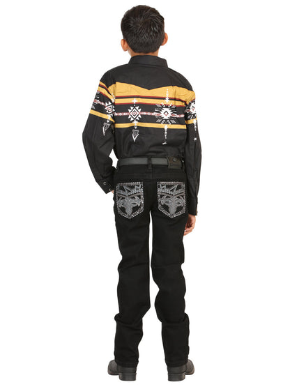 Boys Centenario Premium Bootcut Jeans - Black Denim 45841