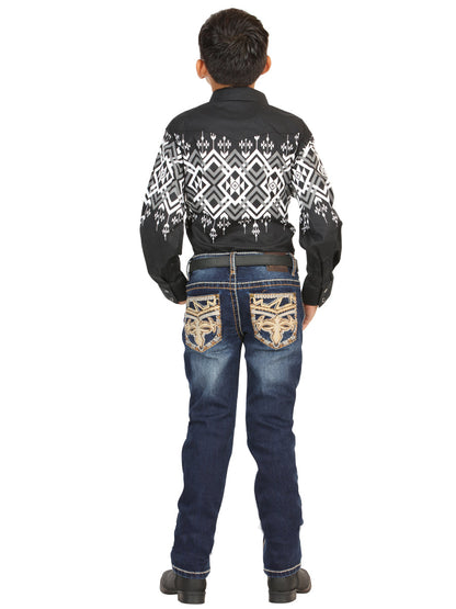 Boys Centenario Premium Bootcut Jeans - Medium Blue Denim  45842