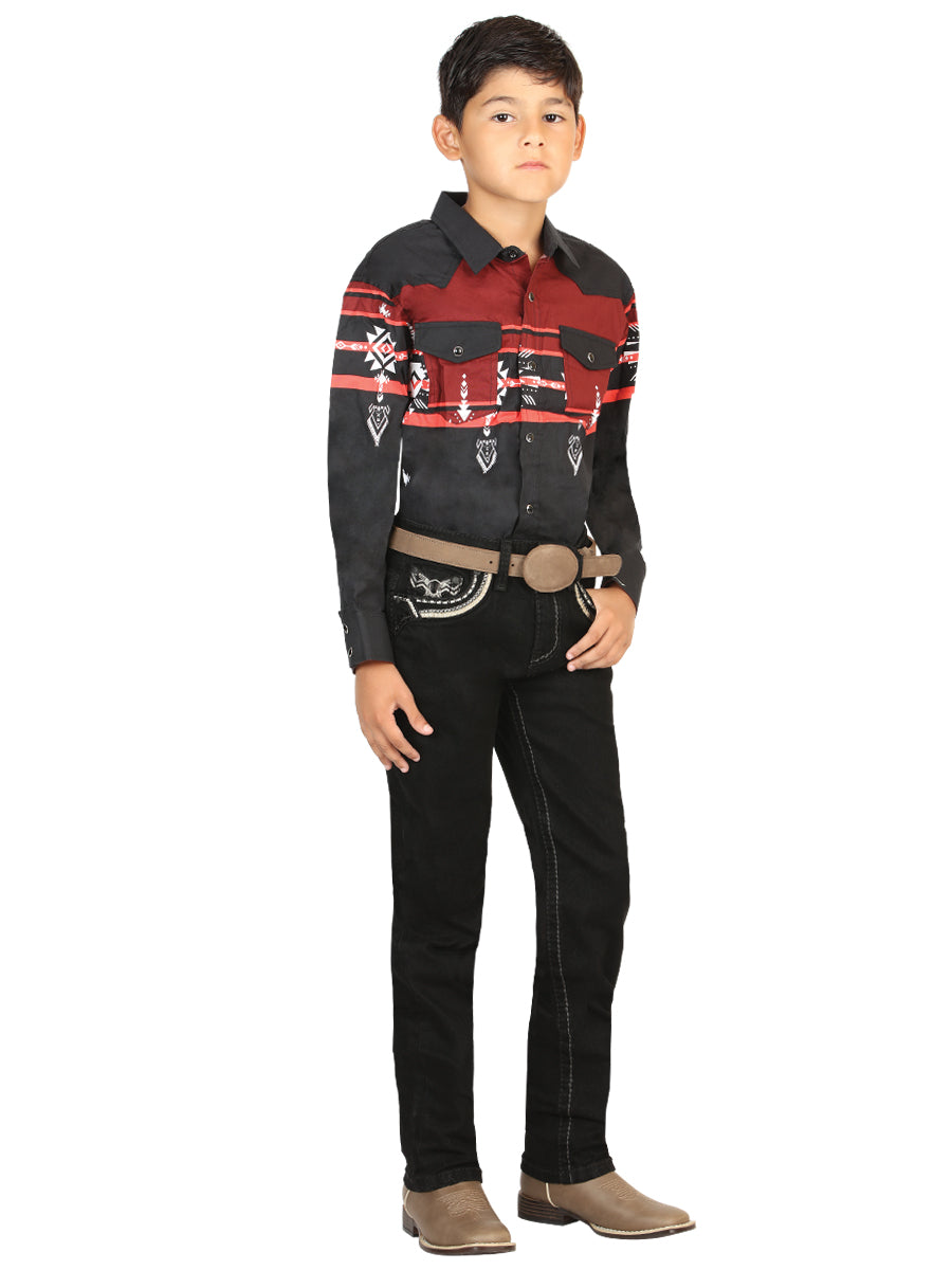Boys Centenario Premium Bootcut Jeans - Black Denim 45843