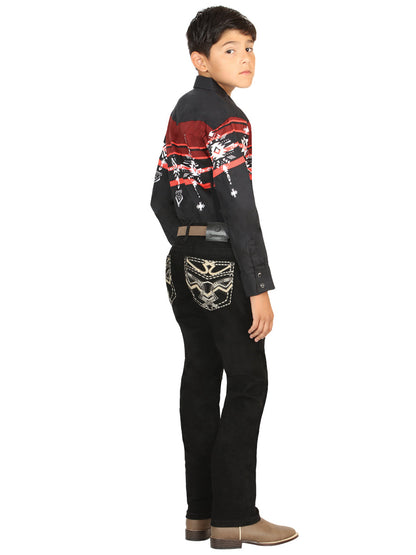 Boys Centenario Premium Bootcut Jeans - Black Denim 45843