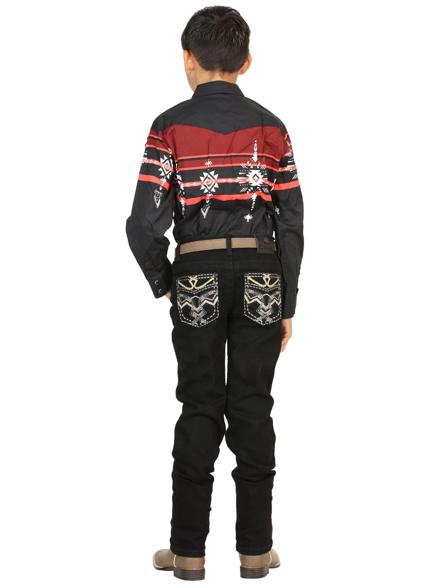 Boys Centenario Premium Bootcut Jeans - Black Denim 45843